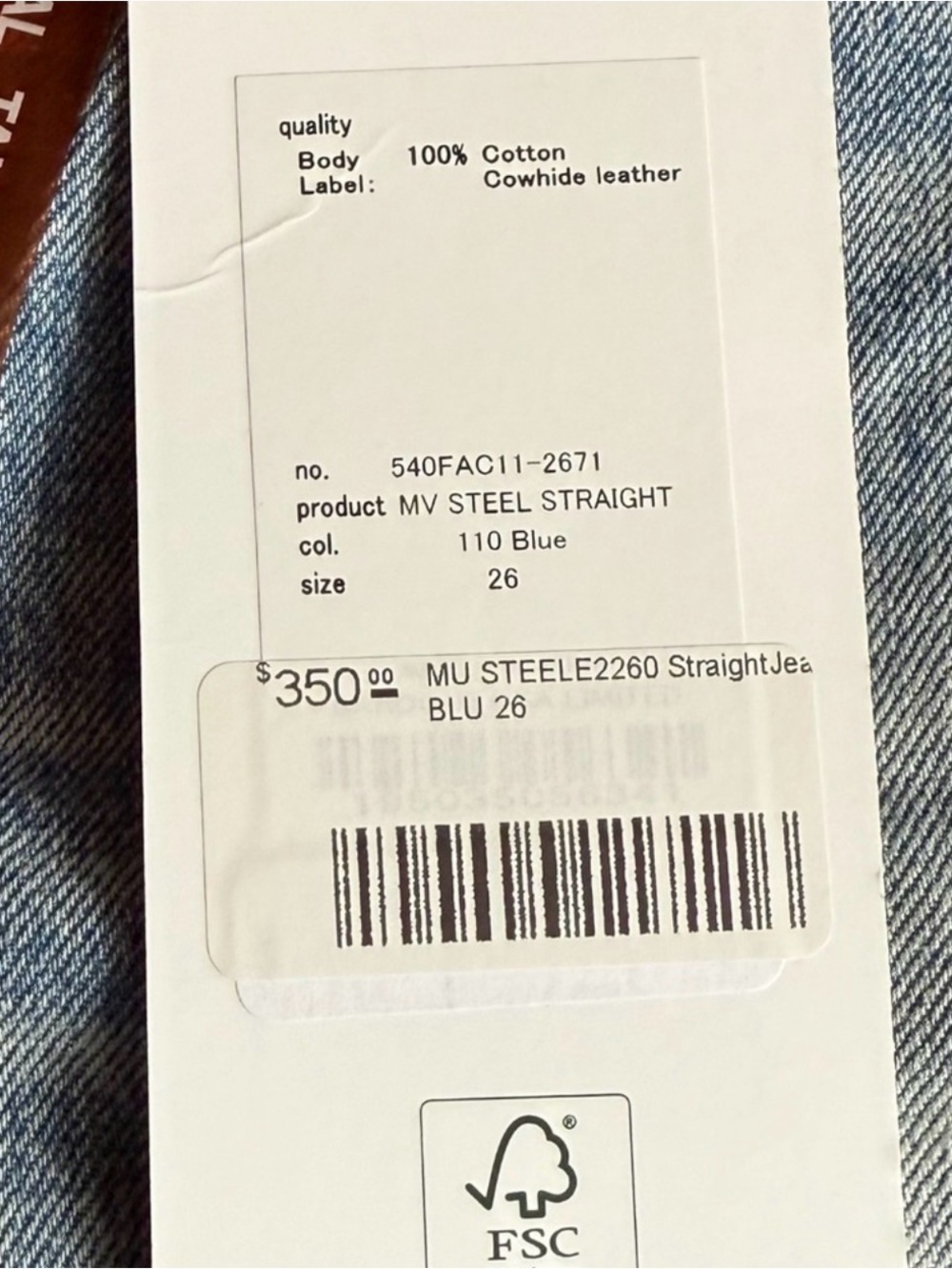 NEW MOUSSY VINTAGE STEELE2260 Straight Light Blue Denim Distressed Jeans Size 26 - Picture 12 of 15
